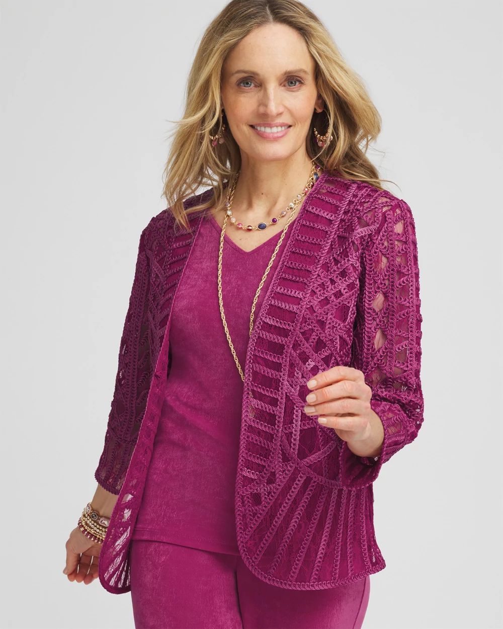 Travelers™ Collection Embroidered Lace Cutwork Jacket | Chico's Travelers™ Collection Embroidered Lace Cutwork Jacket | Chico's